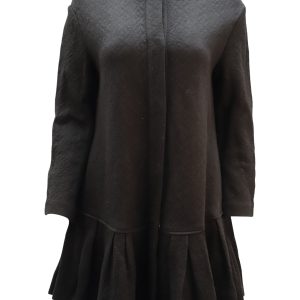 Diane Von Furstenberg Ballencya Mantel Kleid aus schwarzer Wolle 7764864368700