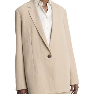 Vince entspannte texturierte Wolle-Bleder-Blazer 7827073171516
