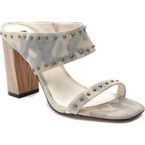 Spears Leder Block Absatz Maultier Sandalen
