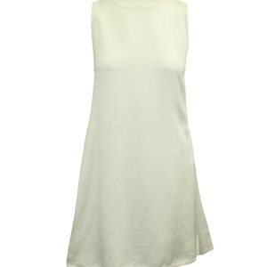 Maison Martin Margiela ärmelloses Minikleid aus Elfenbein Leinen 7764864630844