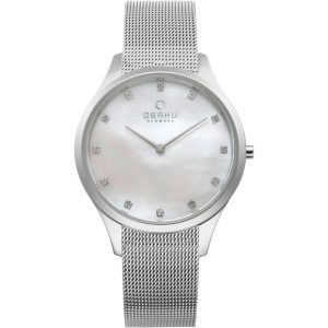 Obaku Damen fin Mutter der Perlmutt Zifferblatt Armbanduhr
