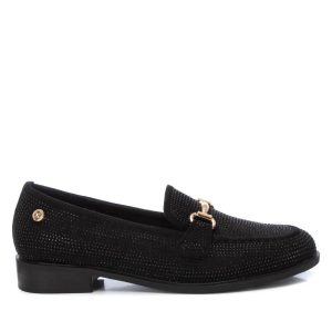 Damen dekorative Kristalle Mokassins in schwarz