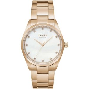 Obaku Damen klassisches weißes Zifferblatt Armbanduhr 7195325464636