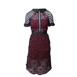 Self-Portrait Blumen Raster Midikleid aus mehrfarbigem Polyester