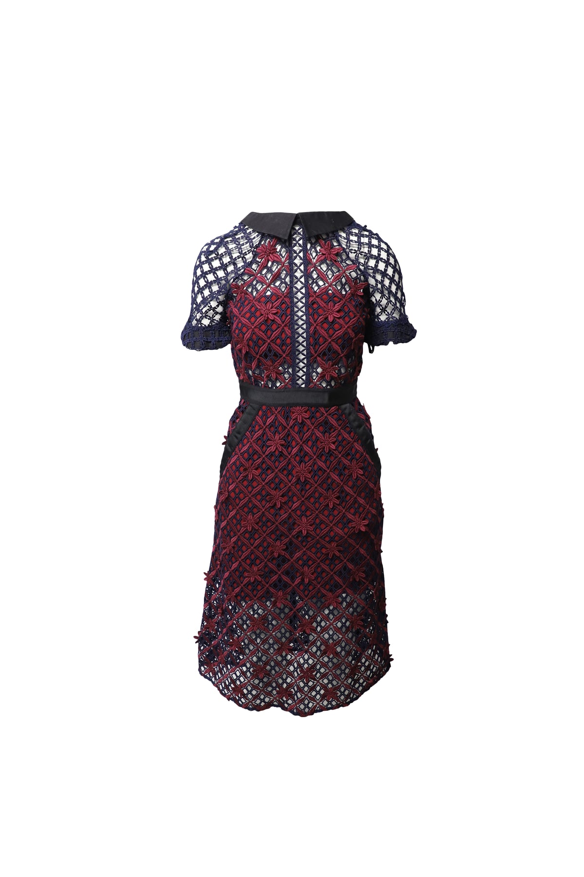 Self-Portrait Midikleid mit Blumenmuster aus mehrfarbigem Polyester