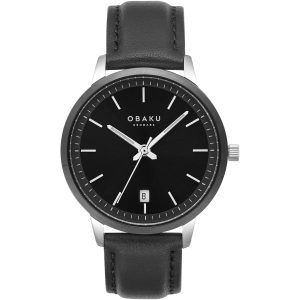 Obaku Herren Salvie schwarzes Zifferblatt Armbanduhr