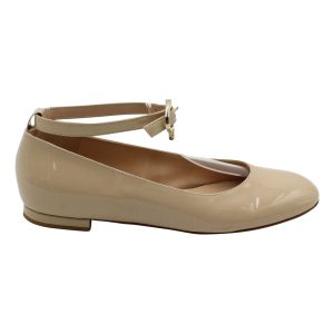 Gianvito Rossi Ankle Strap Ballet Wohnungen in nacktem Lackleder 7764865351740