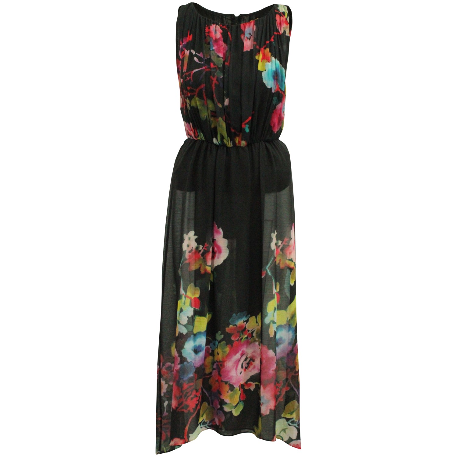Alice + Olivia Aron mit Blumenmuster-Muster Maxikleid aus schwarzem Polyester