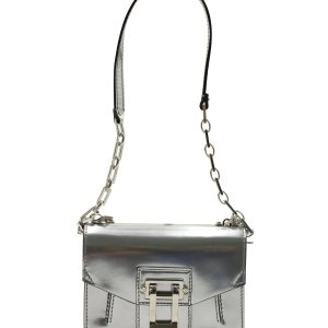 Proenza Schouler PS1 Mini Schultertasche aus silber Metallic Kalbsleder 7764868956220