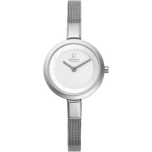 Obaku Damen Denmark siv weißen Zifferblatt Armbanduhr