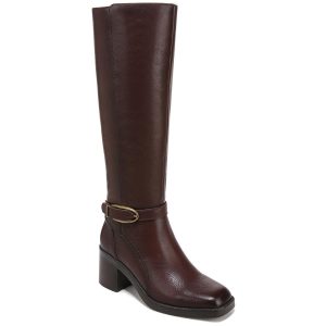 Elliot Leder quadratische Zehen kniehohe Stiefel