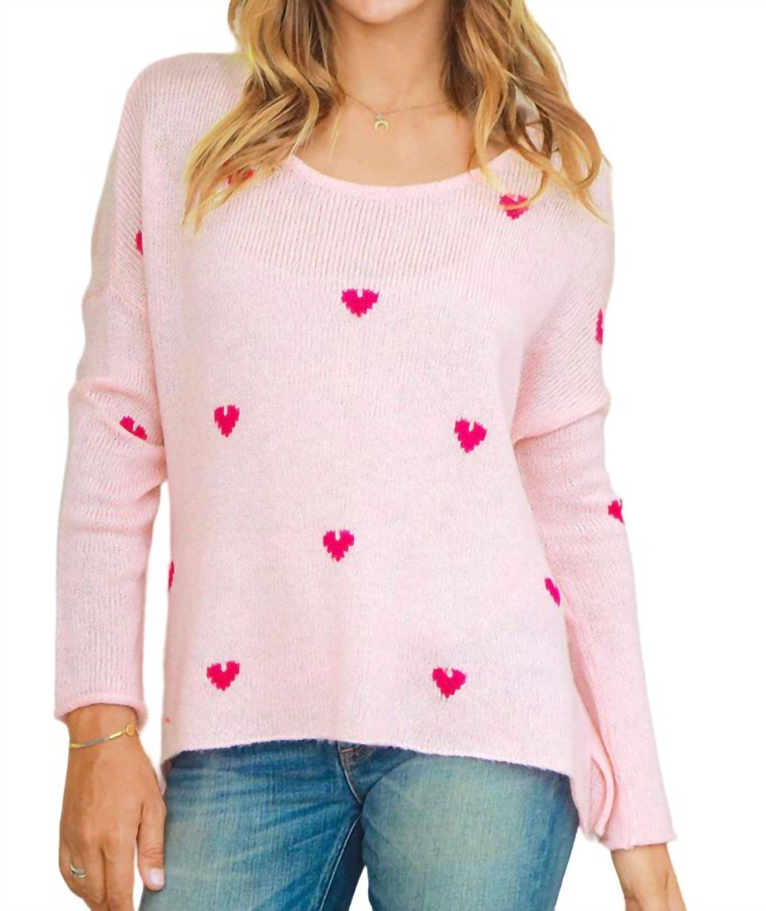 Mini Hearts Pullover mit Rundhalsausschnitt