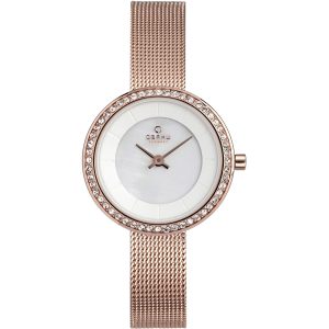 Obaku Damen Denmark weiß Zifferblatt Armbanduhr