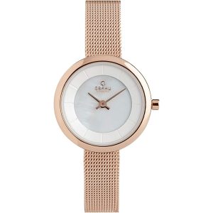 Obaku Damen stille silberne Zifferblatt Armbanduhr