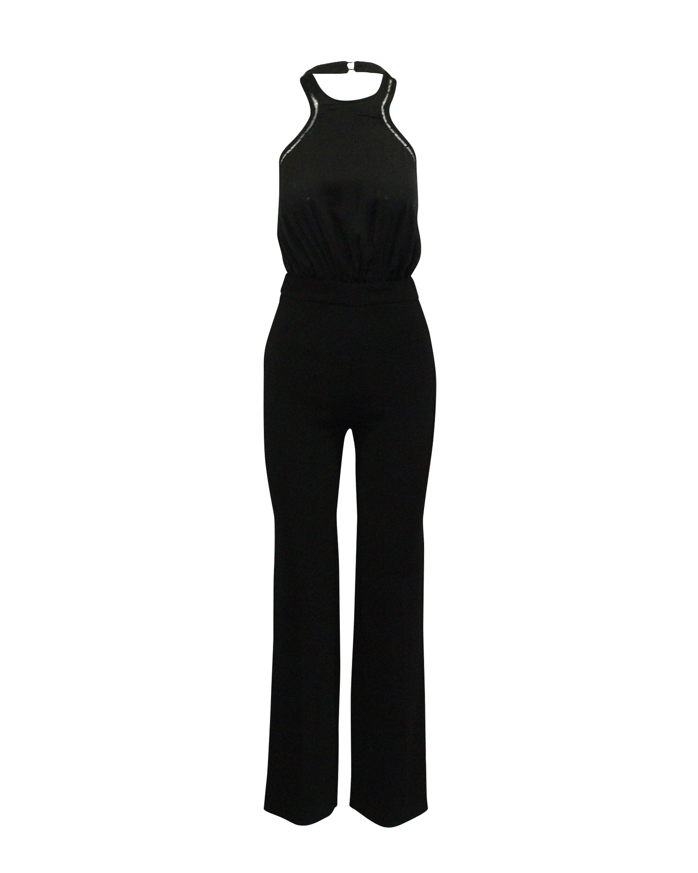 Ba&sh Saudry Jumpsuit mit offenem Rücken aus schwarzem Polyester