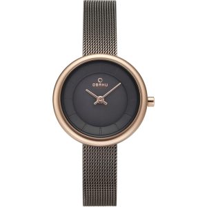 Obaku Damen klassische schwarze Zifferblatt Armbanduhr