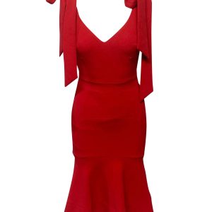 Rebecca Vallance Midikleid aus rotem Polyester 7764868333628