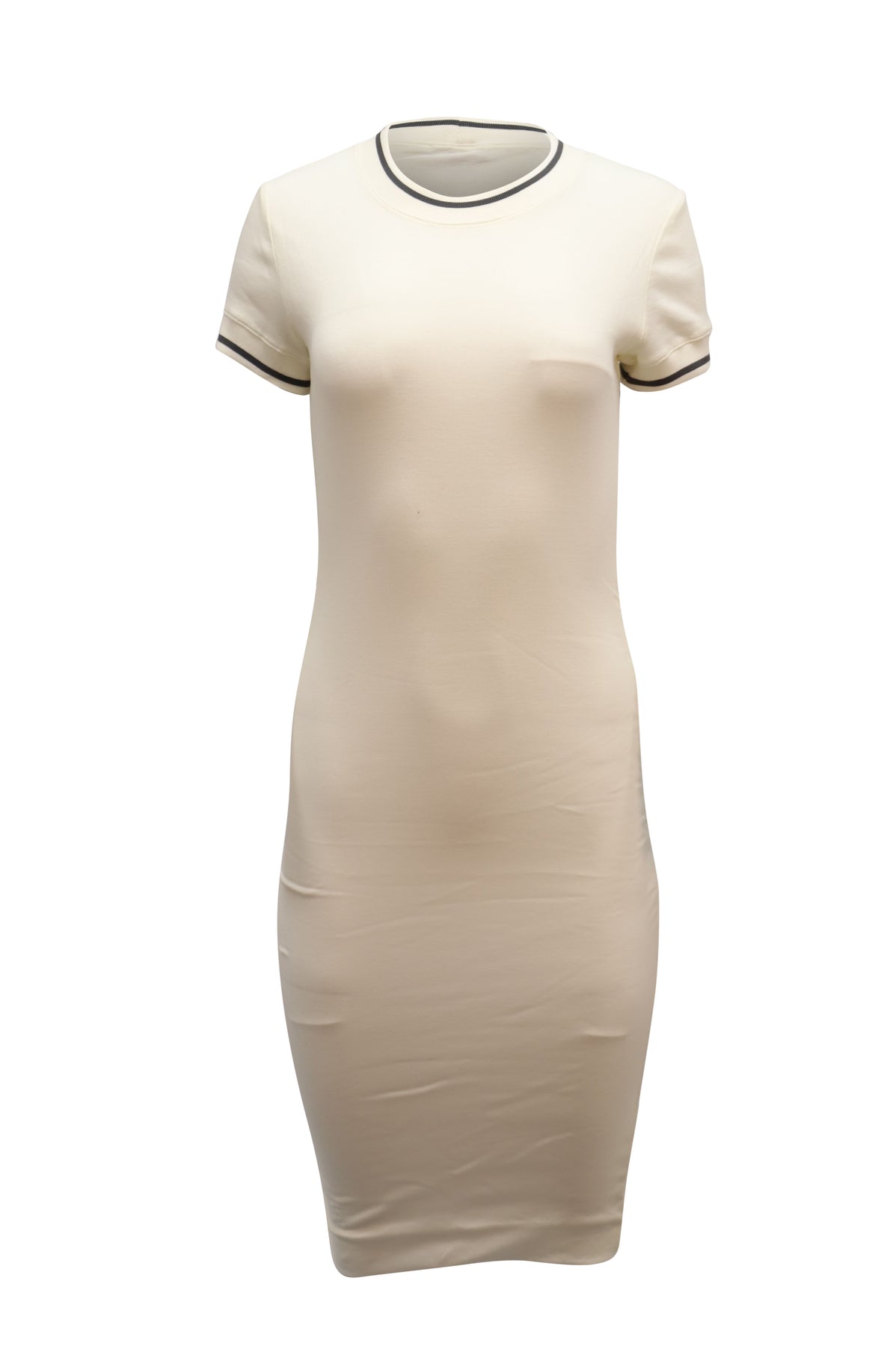 James Perse Kleid aus weißer Baumwolle mit Rippenmuster