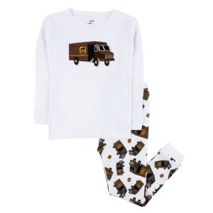 Kinder zwei Stück Baumwolle Pyjamas ups weiß
