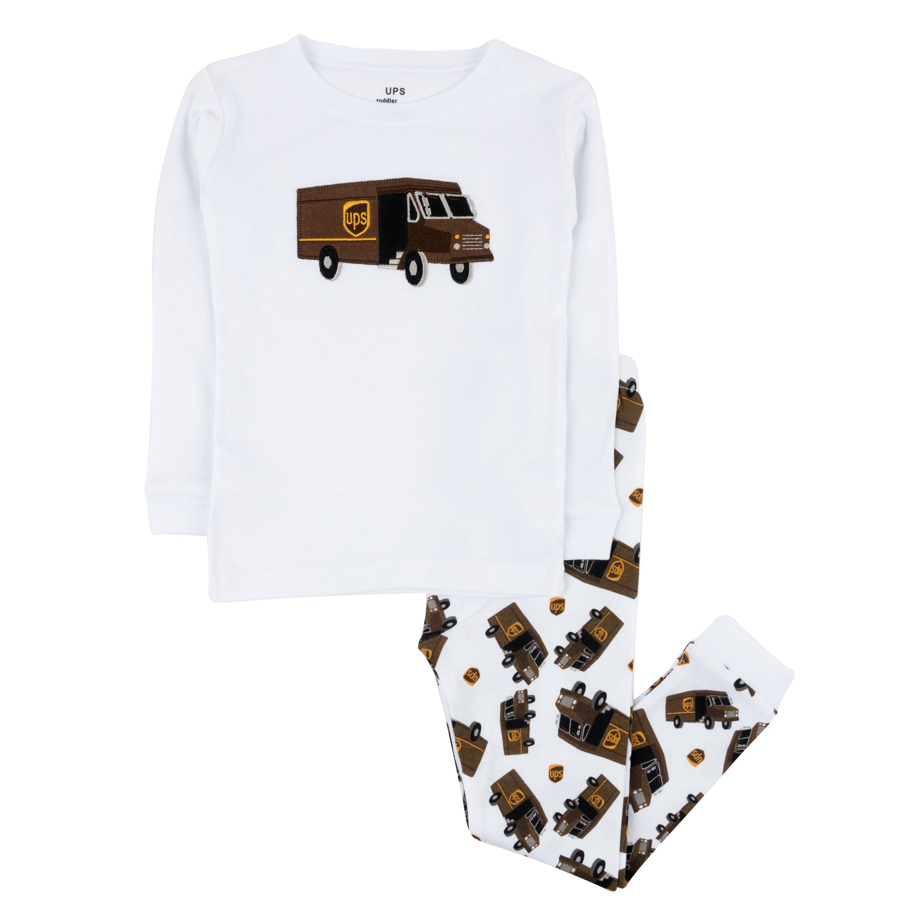 Kinder zweiteilige Baumwolle Pyjamas UPS Weiß