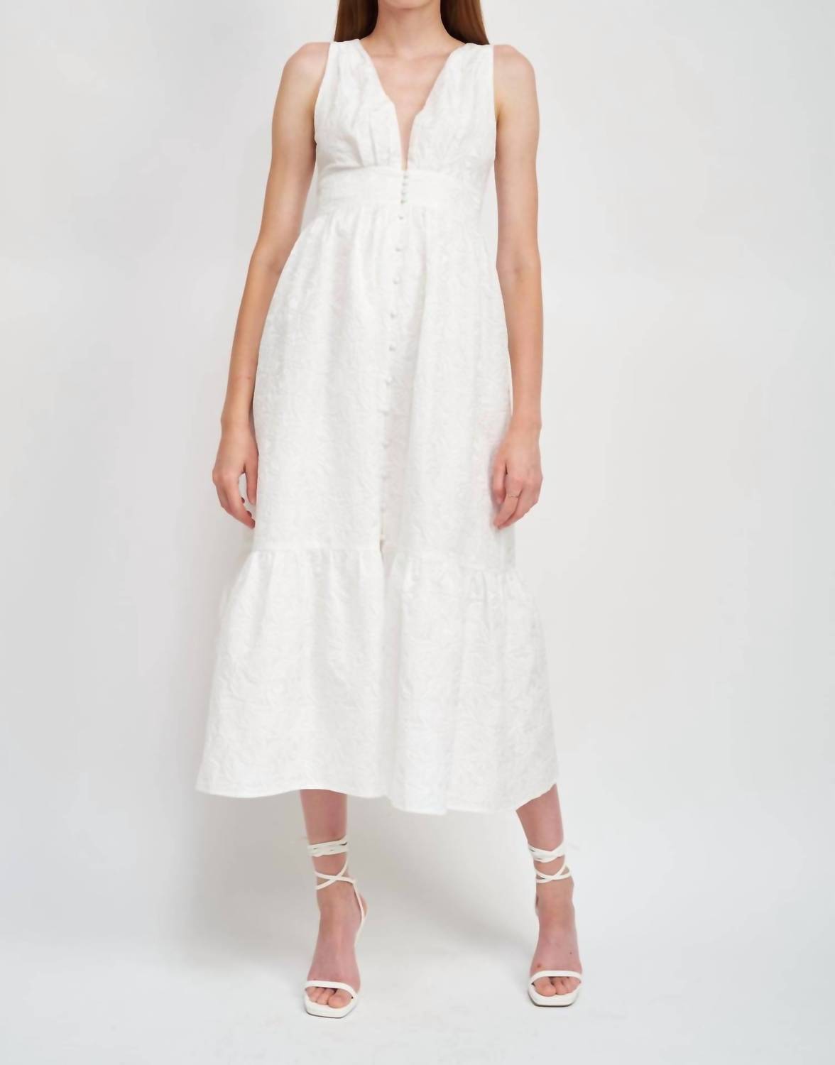 Jacquard Kleid in weiß