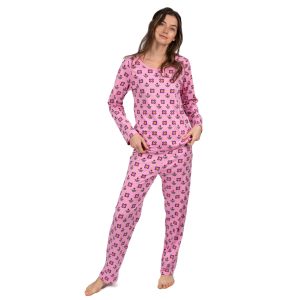 Damen zwei Stück Baumwolle locker Fit Pyjamas Blumentopf