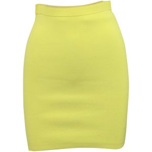 Alexander Wang Mini Bleistiftrock mit Rippenstrick aus gelbem Polyester