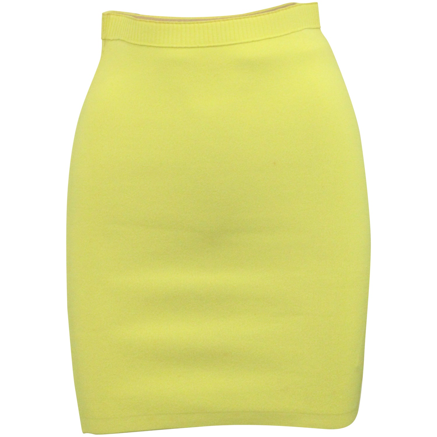 Alexander Wang Mini Bleistiftrock mit Rippenstrick aus gelbem Polyester