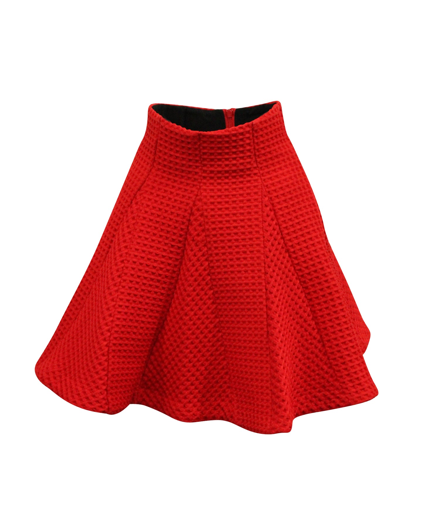 Maje Jamila Waffle Strick Plisseerock aus rotem Polyester