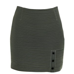 Mugler gestreifter Bleistiftrock aus schwarz-weißem Polyamid 7764876918844