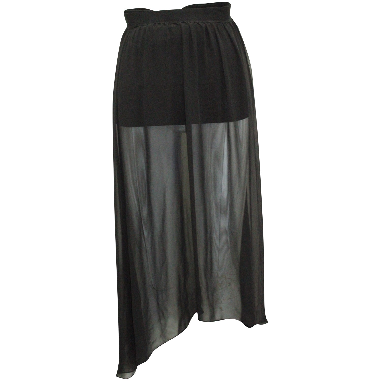 Alice + Olivia Rüschenverzierung Sheer Rock aus schwarzem Polyester