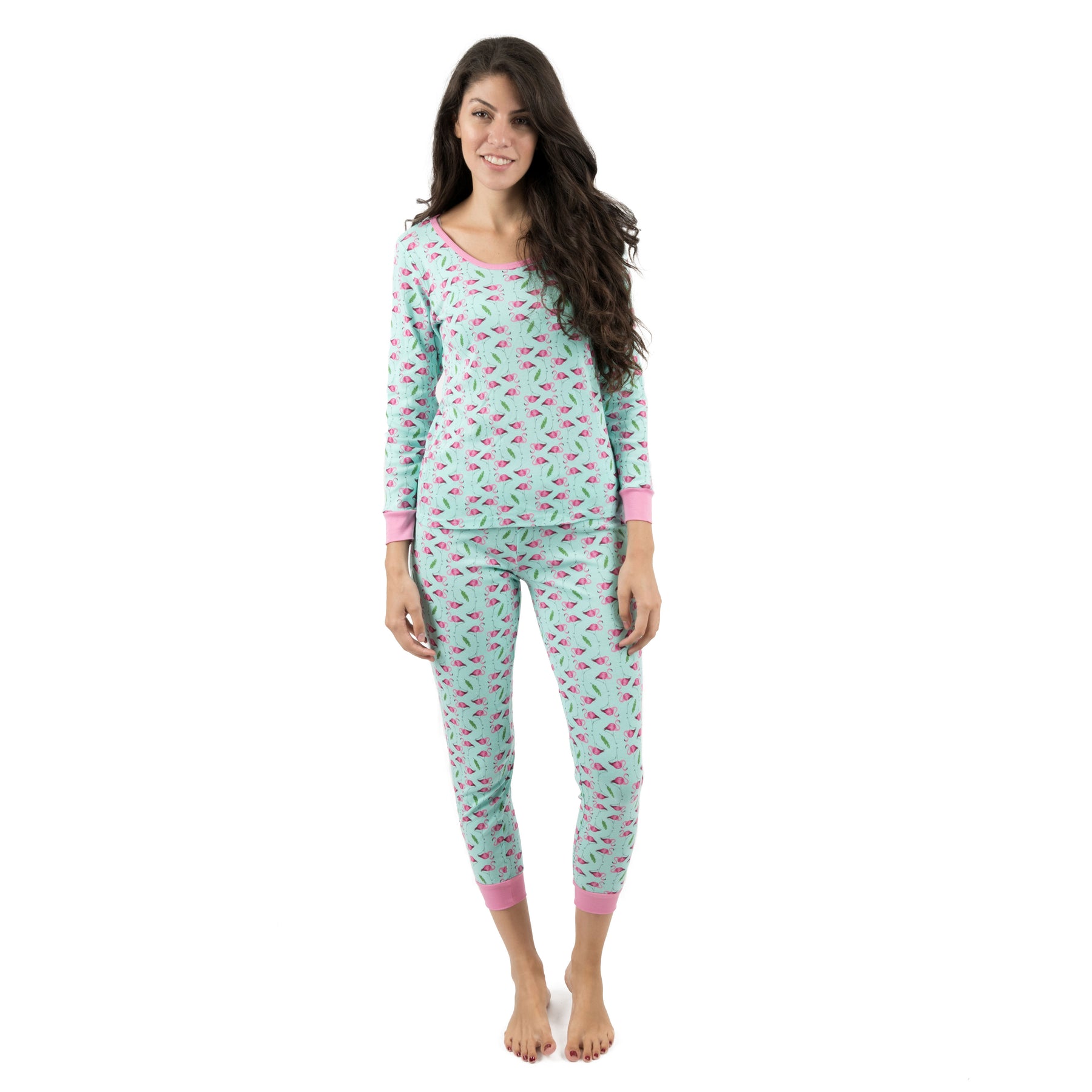 Damen zweiteilige Baumwolle Pyjamas Flamingo