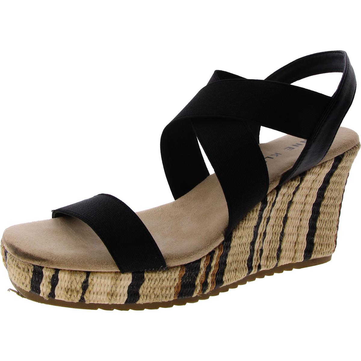 Keilsandalen aus Canvas Plattform