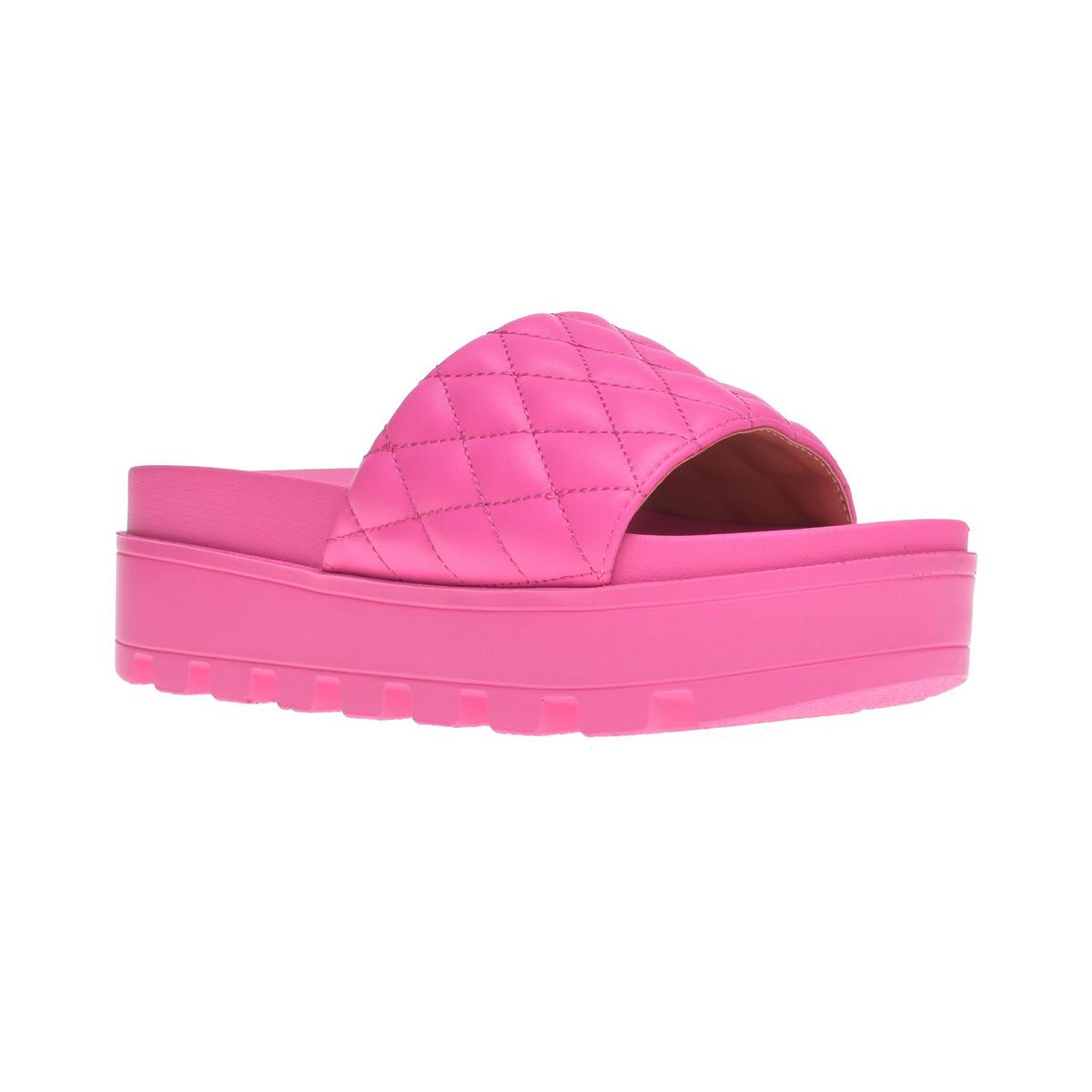 Erhöhte Imitat Leder Plateausandalen