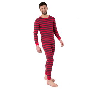 Herren zwei Stück Baumwolle Pyjama gestreift