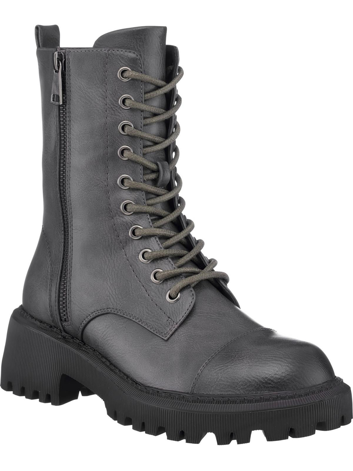 Mckay Damen Kunstleder Pull On Combat & Schnürstiefeletten