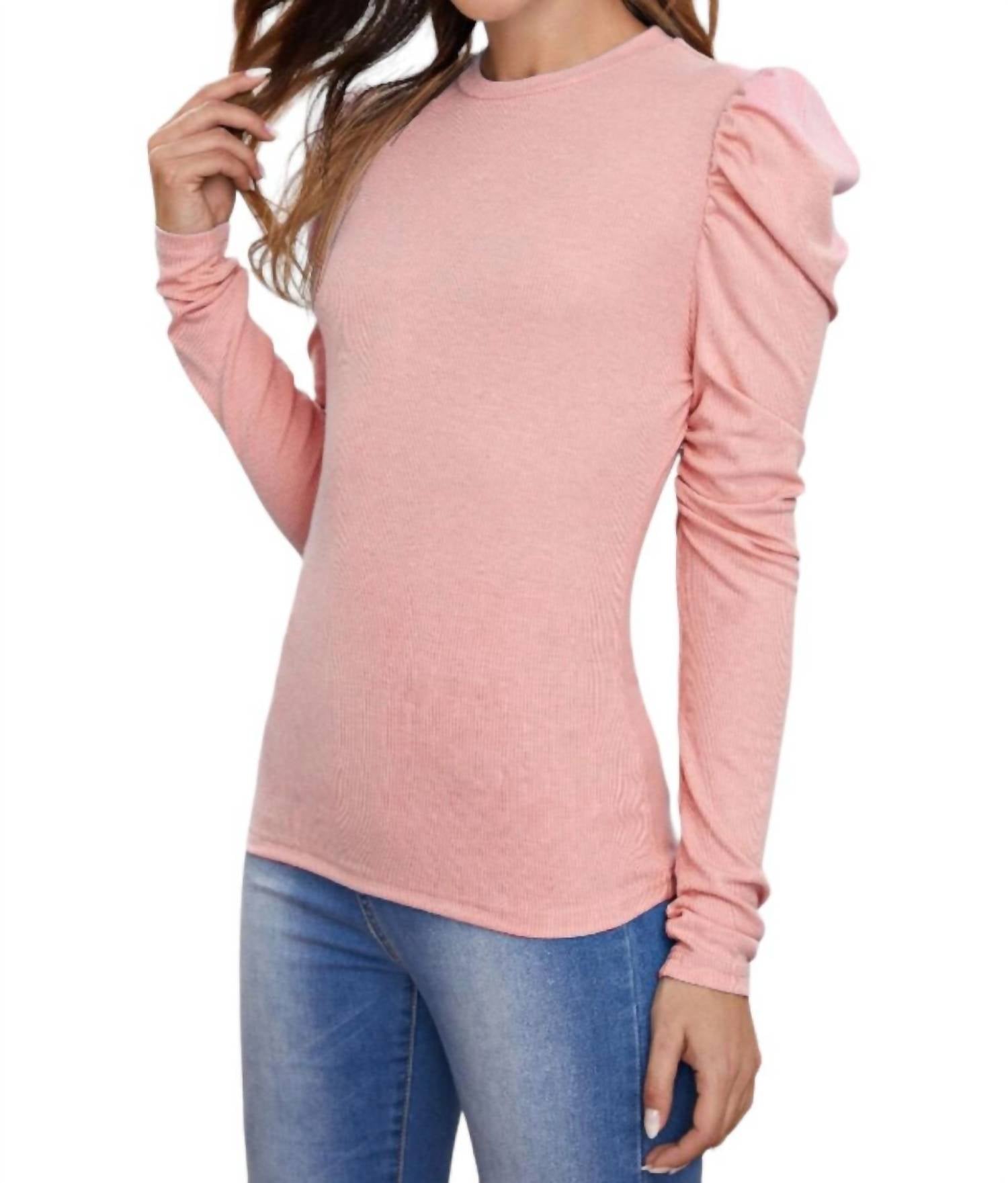Rüschen Ärmel Top in Rosa