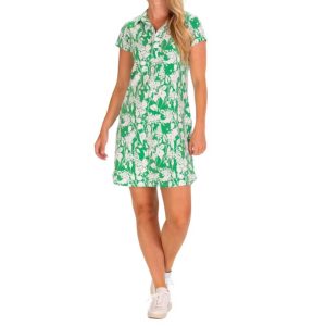 Kurzarm-Kit Kragen Kleid in grünen Garten 7764878983228