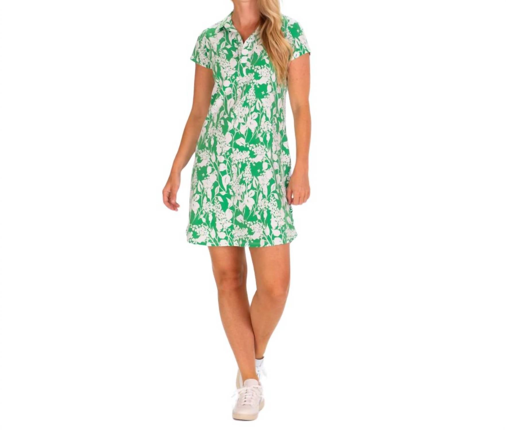 Kurzarm-Kit Kragenkleid im grünen Garten