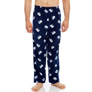 Weihnachten Herren Fleece Pyjama Hose Eisbär