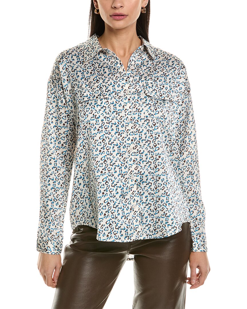 FATE mit Knopfleiste-Hemd aus Satin mit Animal-Print