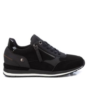 Damen seitliche Reißverschluss Sneakers in schwarz 7764948516924