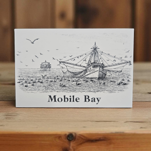 Mobile Bay Garnele Boat Postkarte