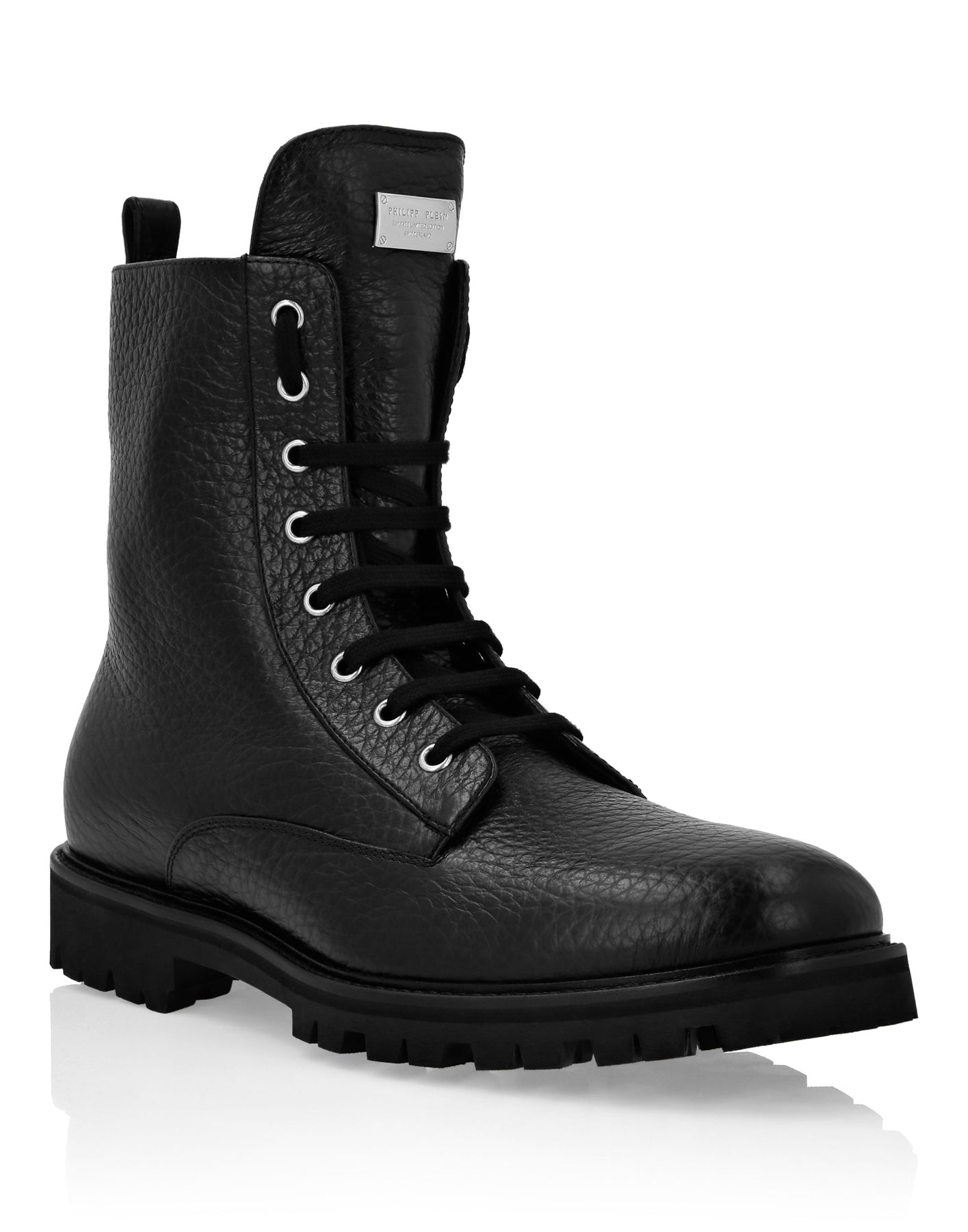 Niedrige flache Sterne Stiefel aus Leder