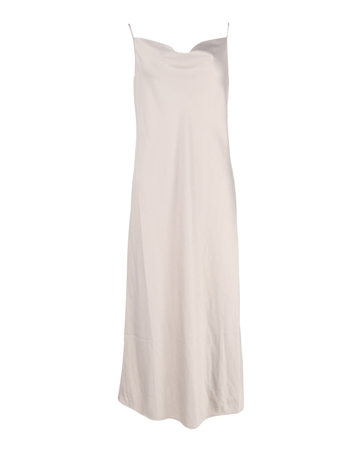Max Mara Freizeit Gaetana Slip Midi Kleid aus silbernem Polyester