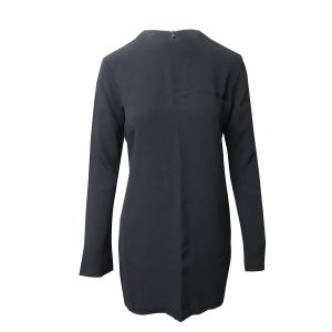 Helmut Lang Langarm Minikleid in schwarzer Viskose