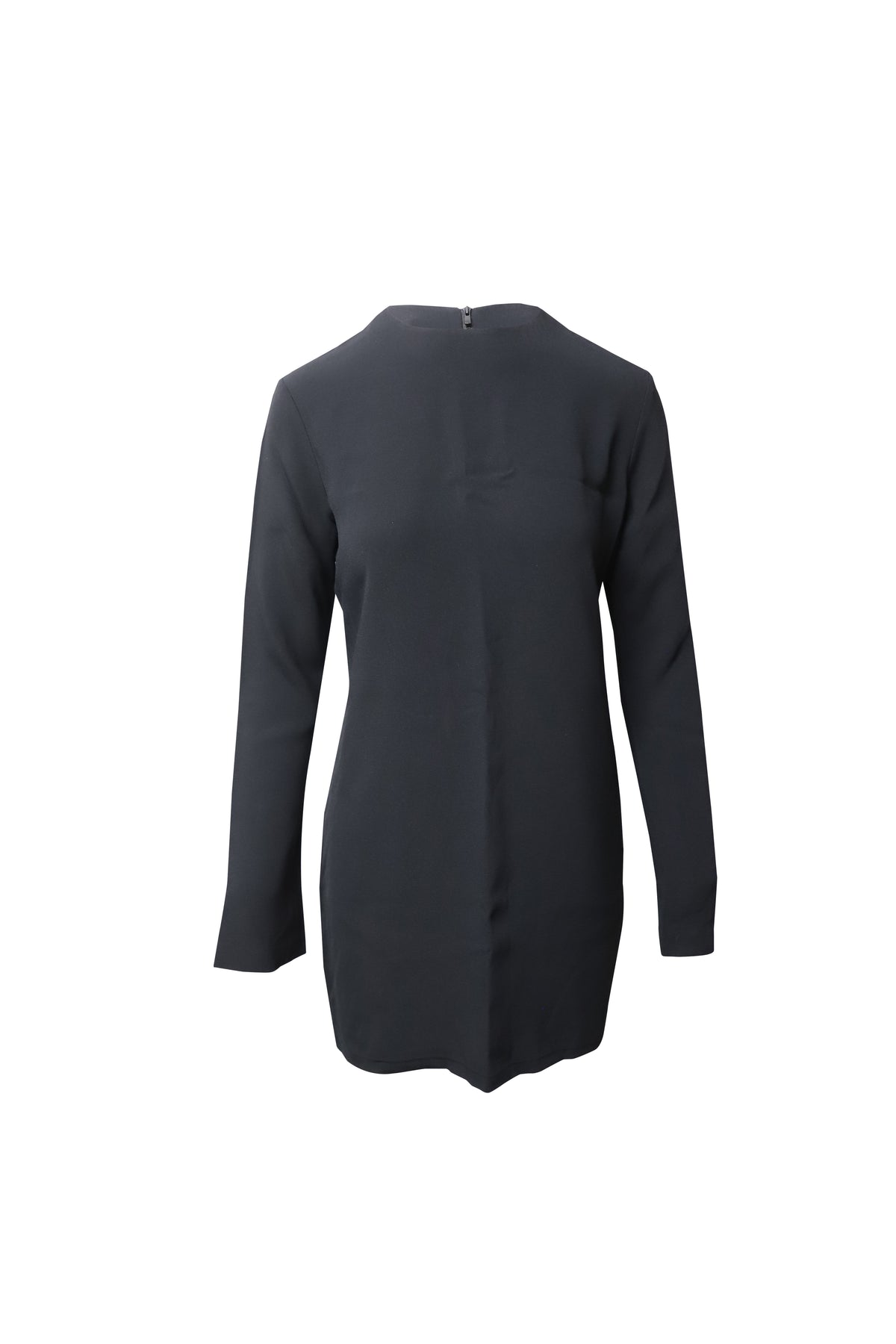 Helmut Lang Minikleid mit langen Ärmeln aus schwarzer Viskose