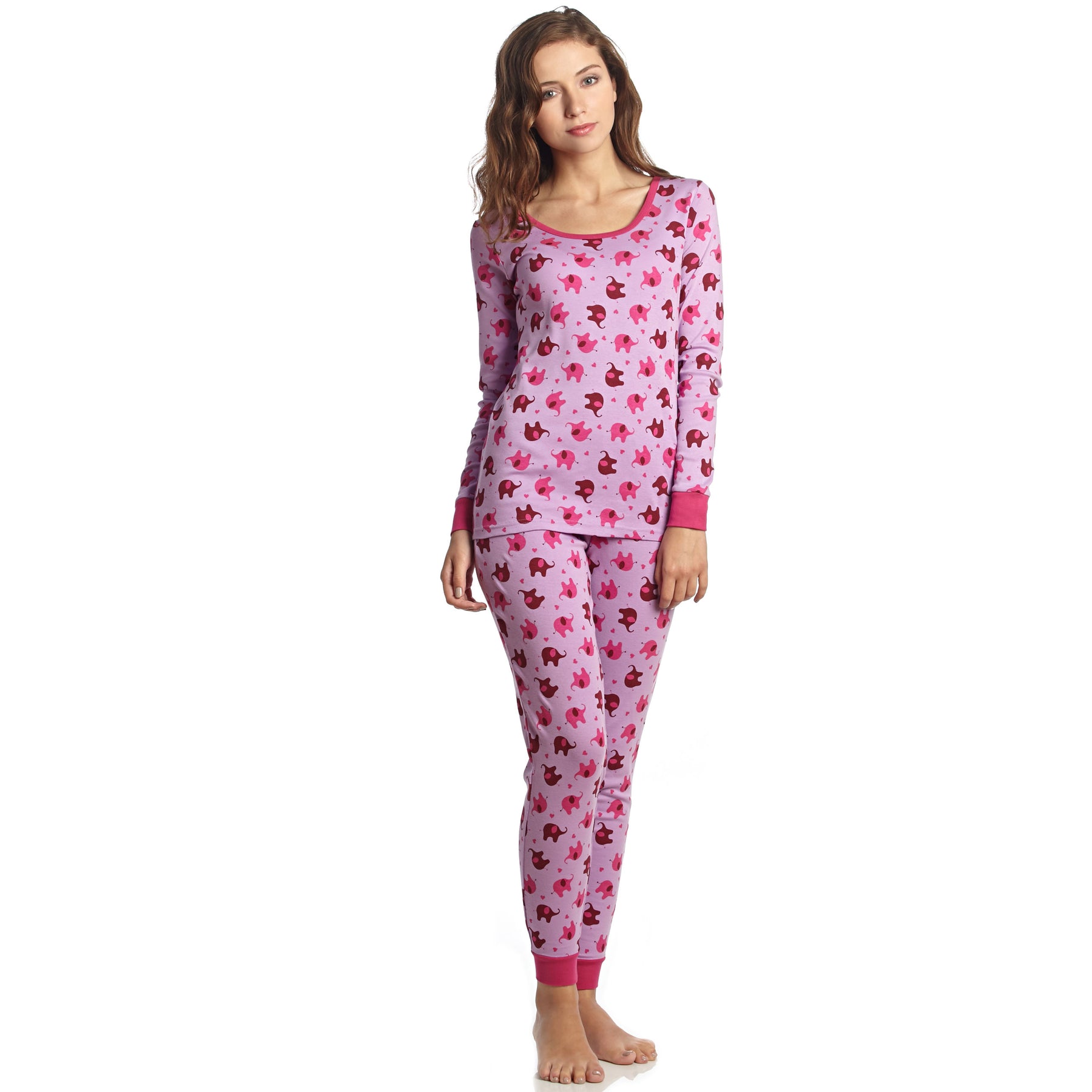 Damen zwei Stück Baumwolle Pyjamas Elefant