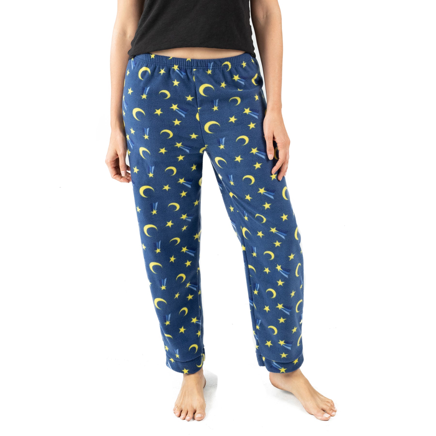 Damen Fleece Pyjama Hose Moon