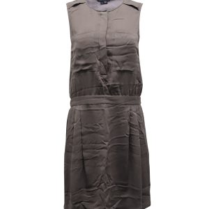 Theory Ärmelloses Minikleid aus grauem Polyester